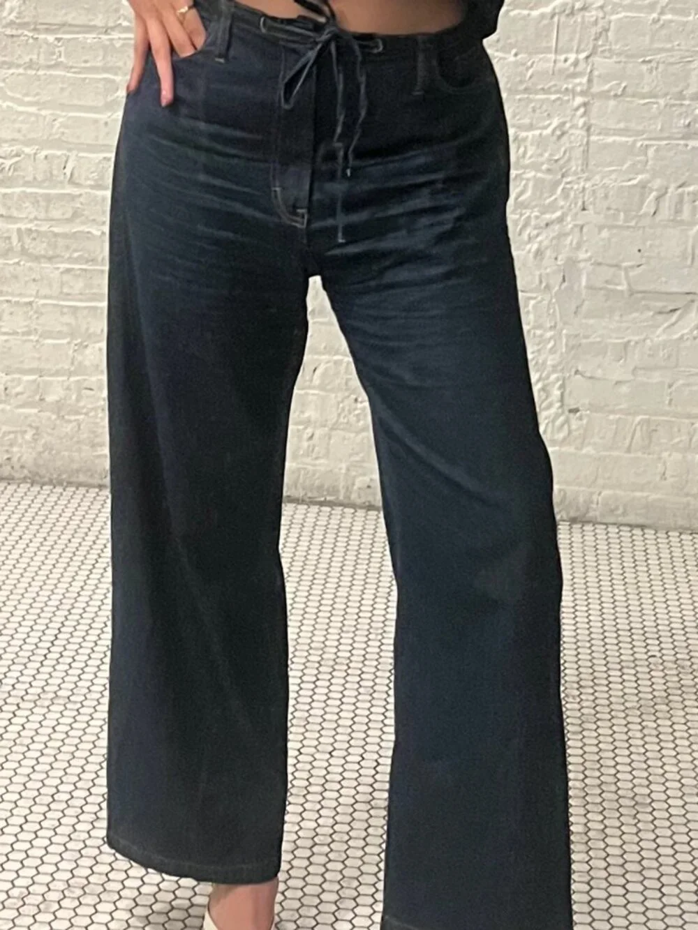 Zara Dark Wash Wide Leg Denim Pants – Size [ 10 ] - Picture 4 of 4